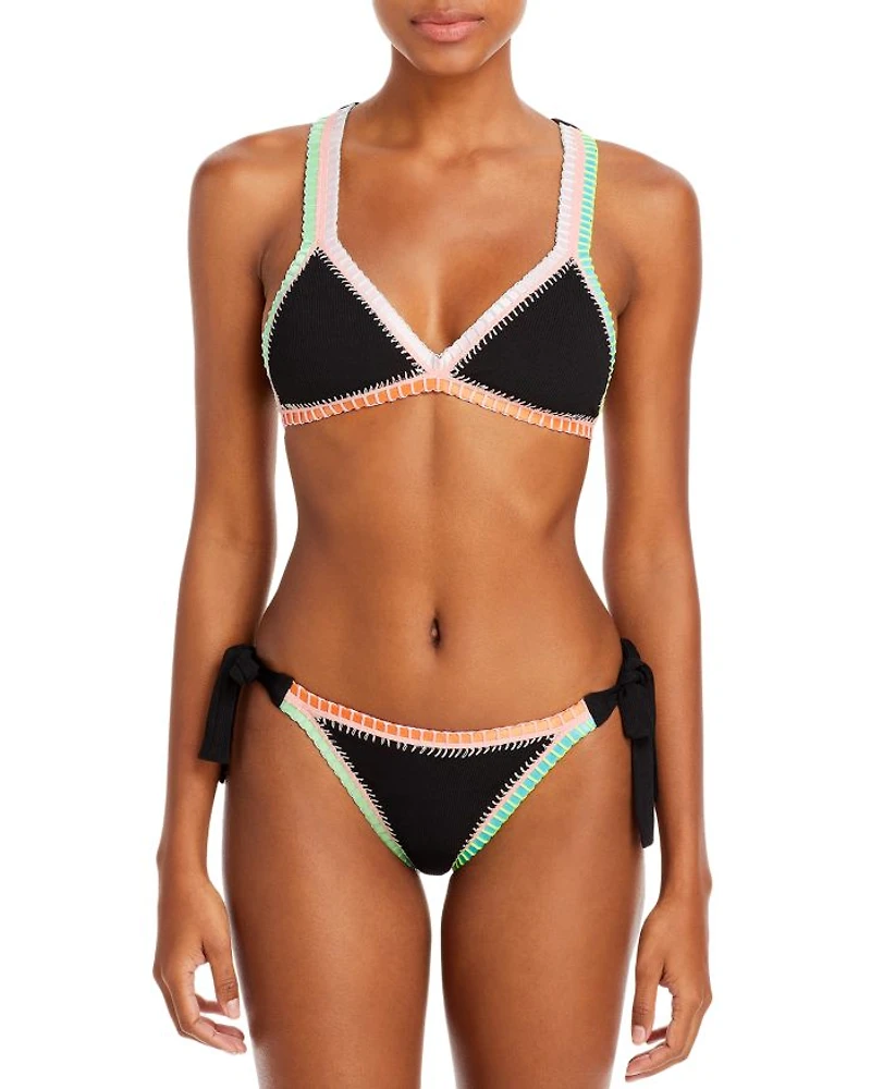 Crochet Trim Side Tie Bikini Bottom