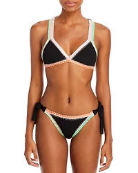 Crochet Trim Side Tie Bikini Bottom