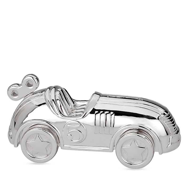 Reed & Barton Silverplated Race Car Coin Bank