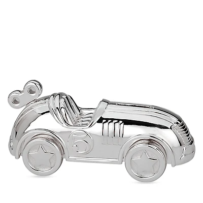 Reed & Barton Silverplated Race Car Coin Bank