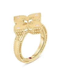 Roberto Coin 18K Yellow Gold Venetian Princess Diamond Quatrefoil Ring