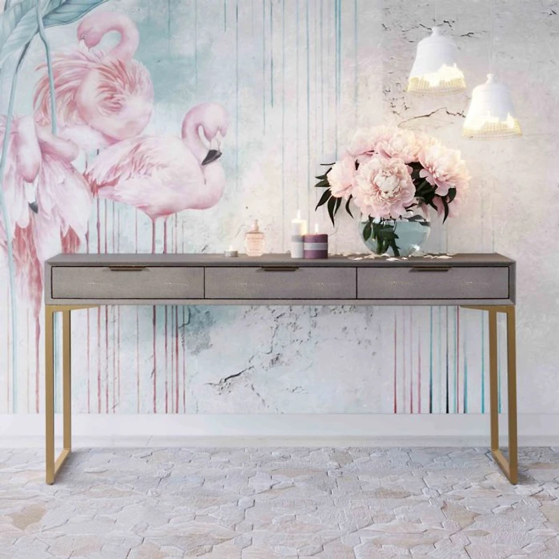 Pesce Shagreen Console Table in Grey