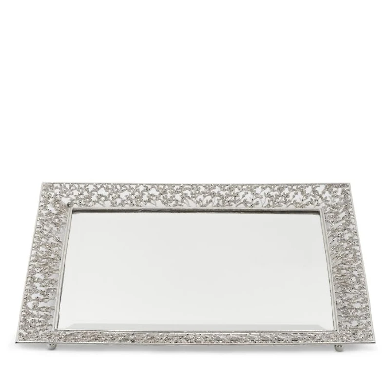 Silver Isadora Beveled Mirror Tray