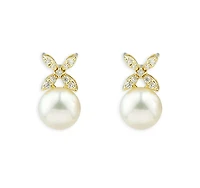 Bloomingdale's Fine Collection Cultured Freshwater Pearl & Diamond Stud Earrings