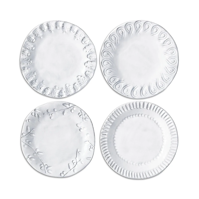 Vietri Incanto Stone Assorted Canape Plates, Set of 4