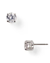 Cubic Zirconia Stud Earrings, 10mm
