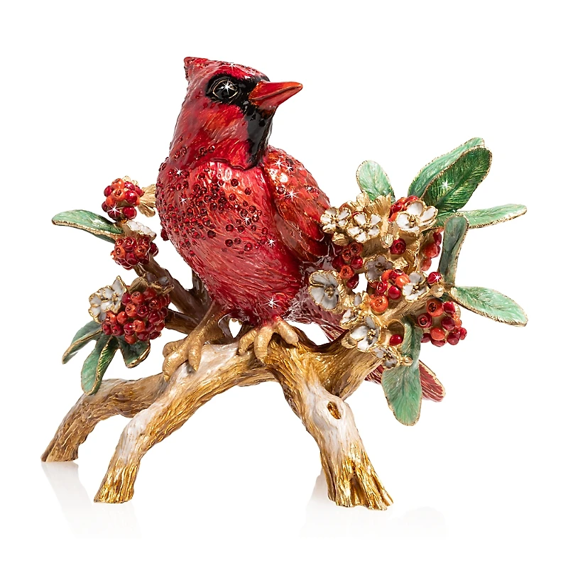 Jay Strongwater Cardinal on Branch Figurine