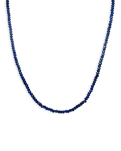 14K Yellow Gold Lapis Lazuli Bead Collar Necklace, 14-16"