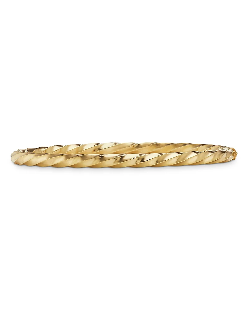 David Yurman 18K Yellow Gold Cable Edge Bangle Bracelet