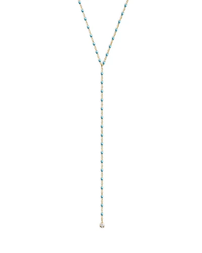 Gigi Clozeau 18K Yellow Gold Mini Gigi Diamond Resin Bead Y Necklace, 19.3-19.7