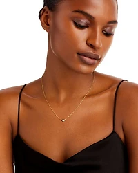 Diamond Bezel Set Pendant Necklace in 14K Yellow Gold, .15 tcw