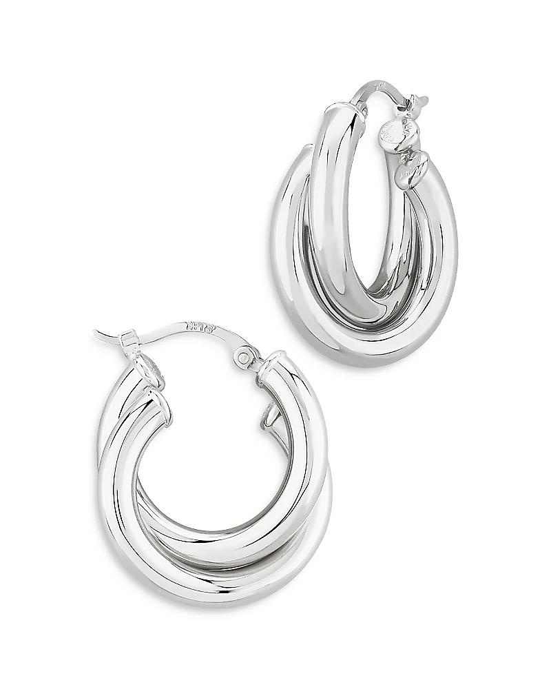 Bloomingdale's Fine Collection Medium Double Tube Hoop Earrings