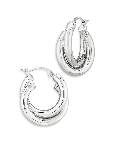 Bloomingdale's Fine Collection Medium Double Tube Hoop Earrings