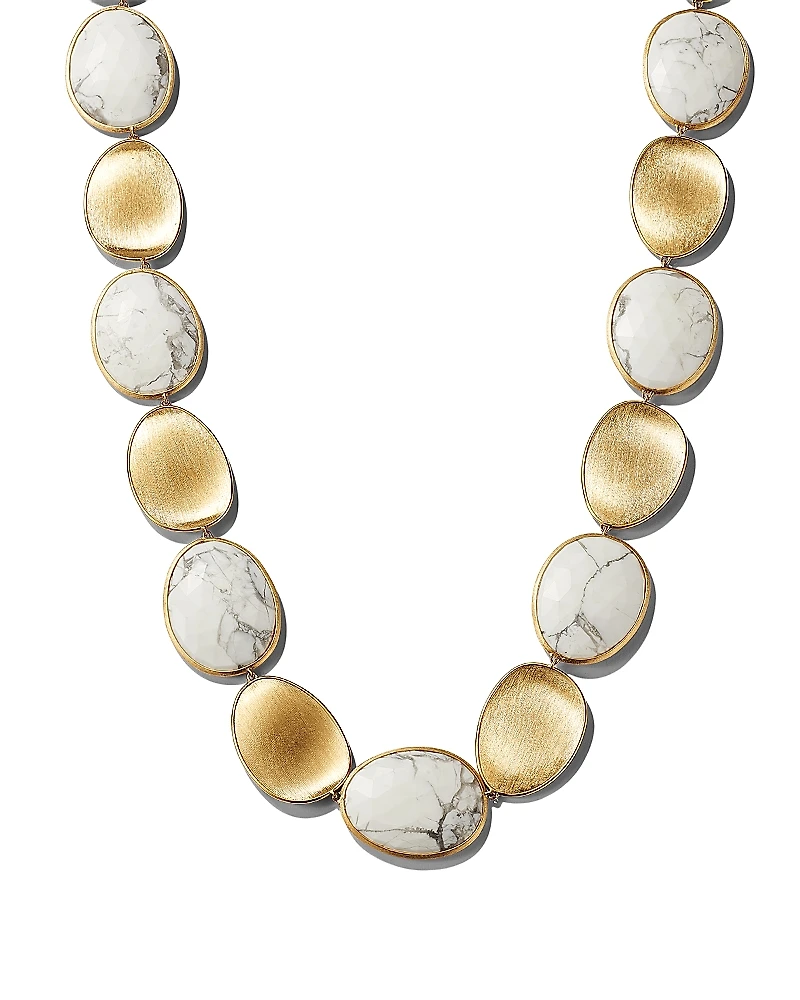 Marco Bicego 18K Yellow Gold Lunaria Howlite Petal Necklace, 17.75 - 150th Anniversary Exclusive