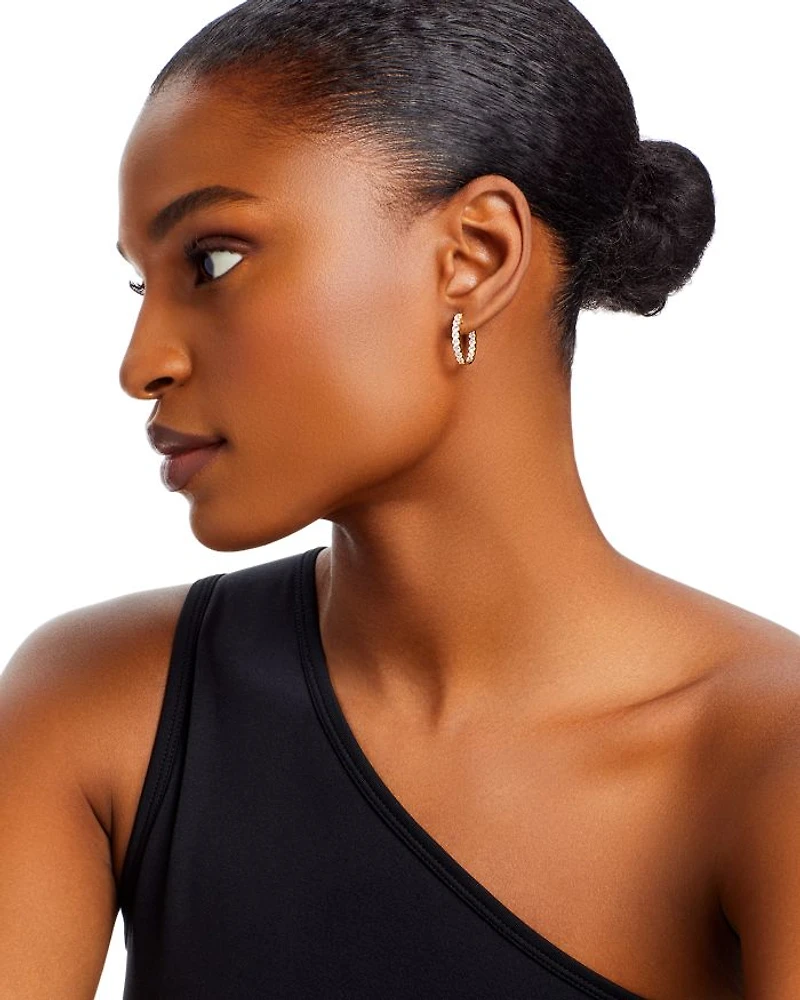 Diamond Oval Inside Out Hoop Earrings in 14K Yellow Gold, 1.50 tcw