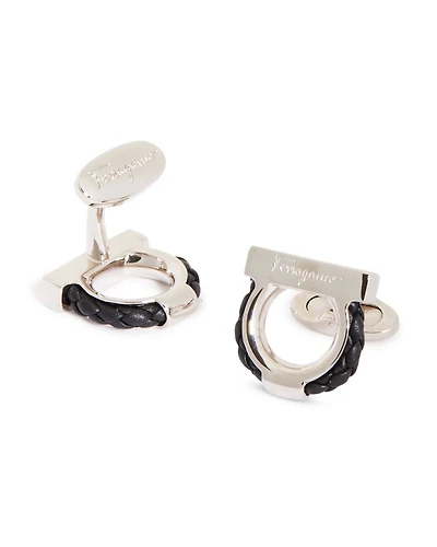 Gancini Leather Rope Cufflinks