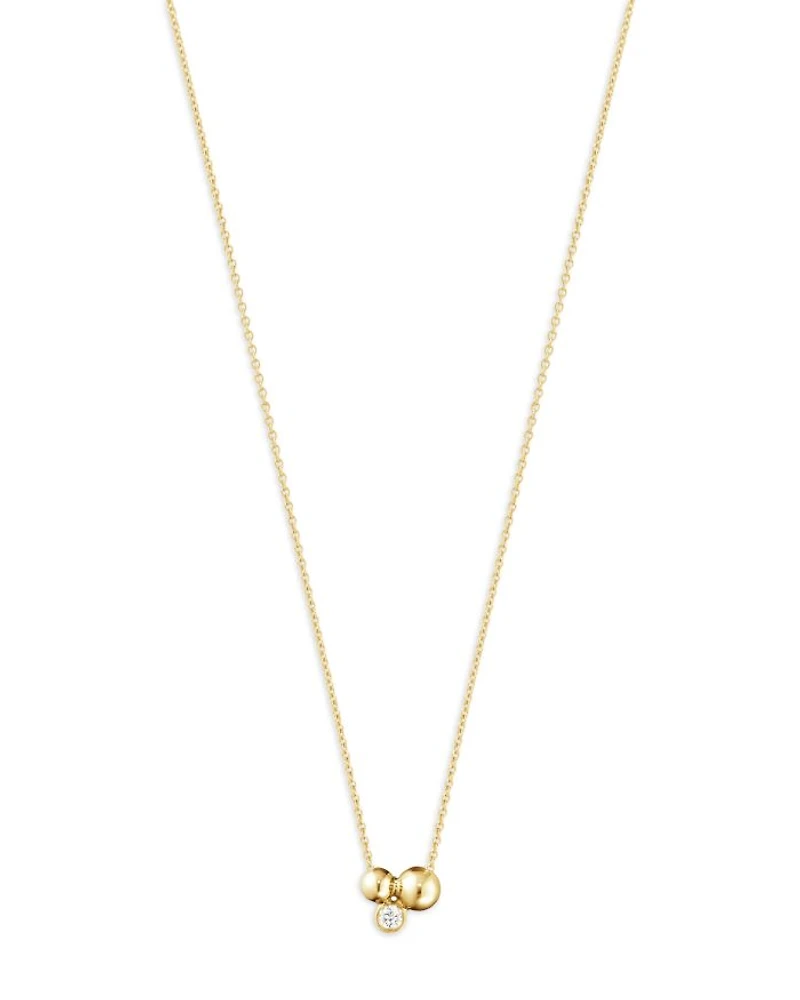18K Yellow Gold Moonlight Grapes Diamond Grape Cluster Pendant Necklace, 17.72"
