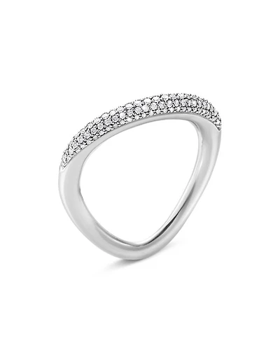 Sterling Silver Offspring Diamond Pavé Wavy Ring