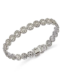 Bloomingdale's Fine Collection Diamond Round & Baguette Halo Link Bracelet