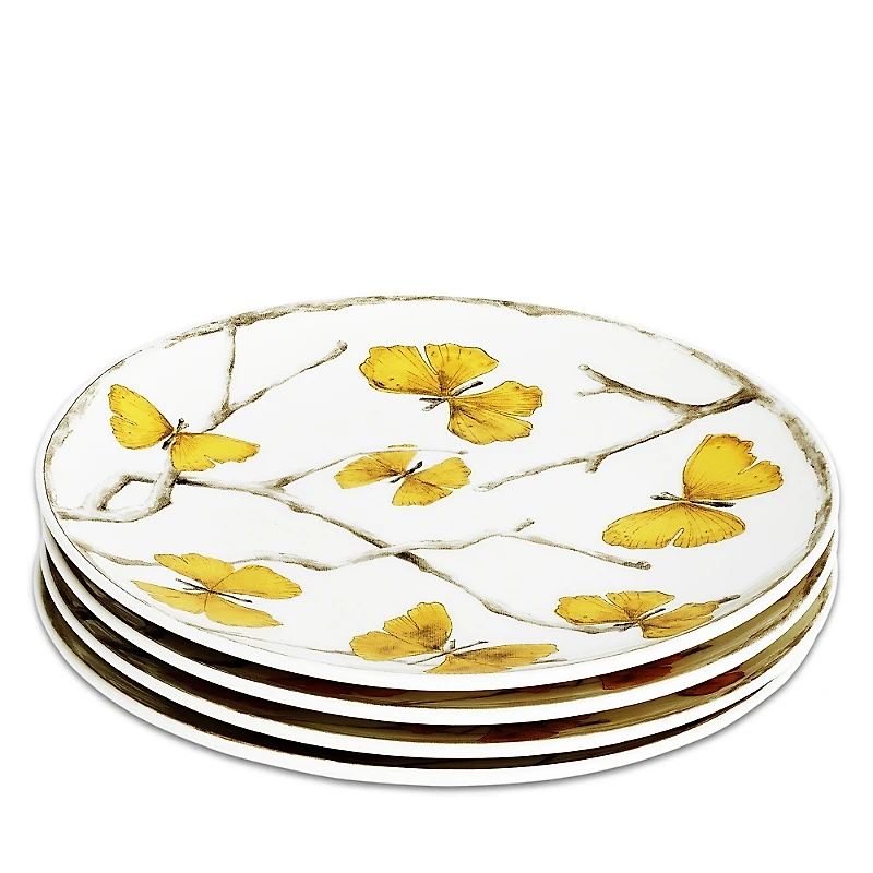 Michael Aram Butterfly Ginkgo Gold Tidbit Plates, Set of 4