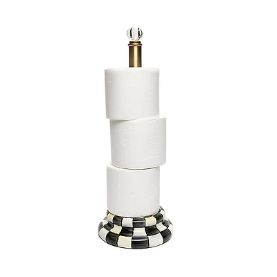 Mackenzie-Childs Courtly Check Enamel Toilet Tissue Holder