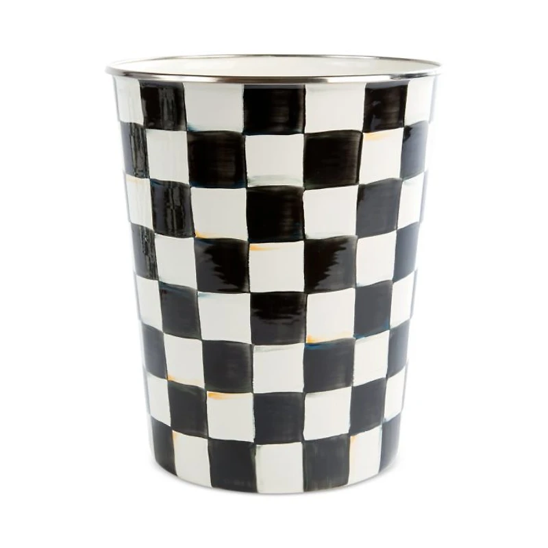 Courtly Check Enamel Waste Bin