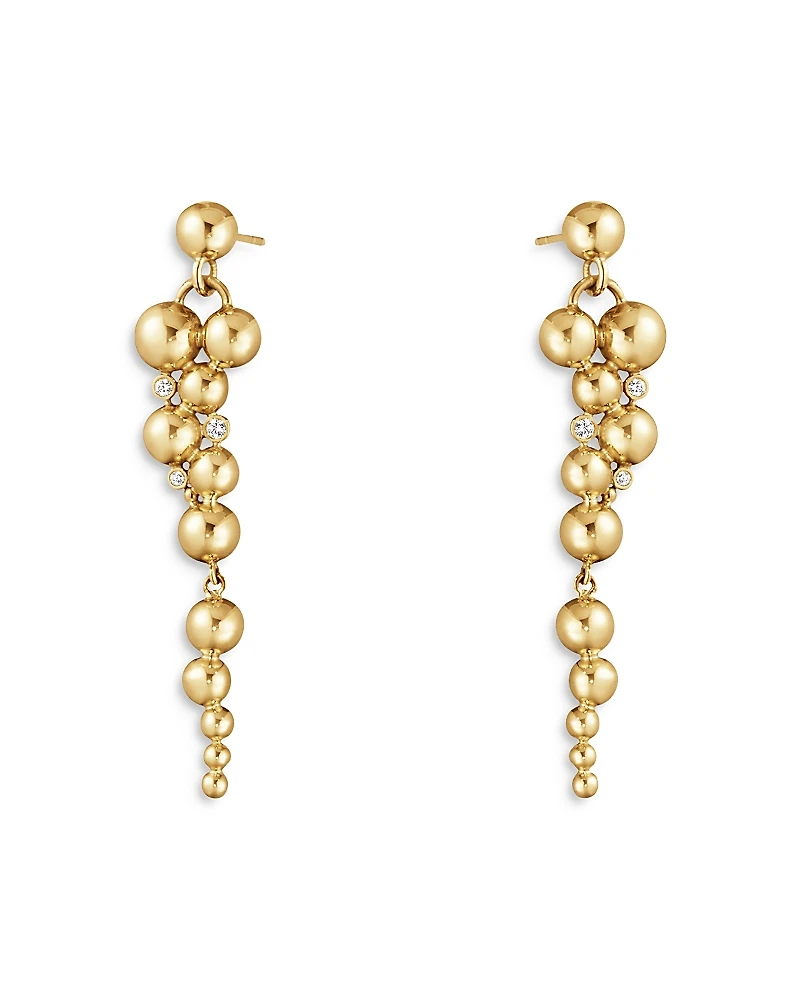 Georg Jensen 18K Yellow Gold Moonlight Grapes Diamond Drop Earrings