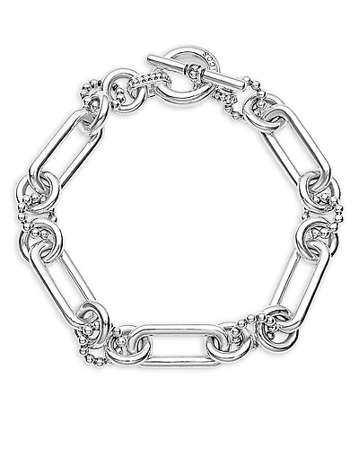 Lagos Sterling Silver Signature Caviar Mixed Link Bracelet