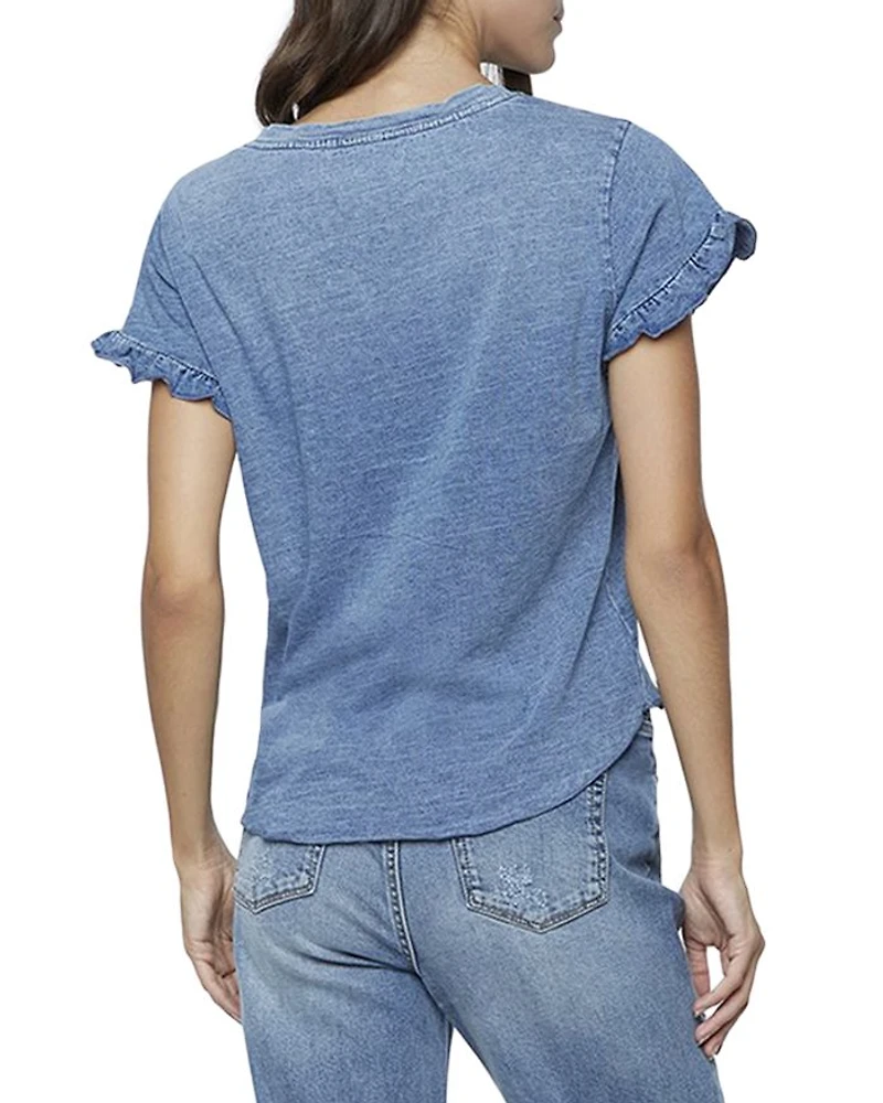 Ruffled V Neck Tee