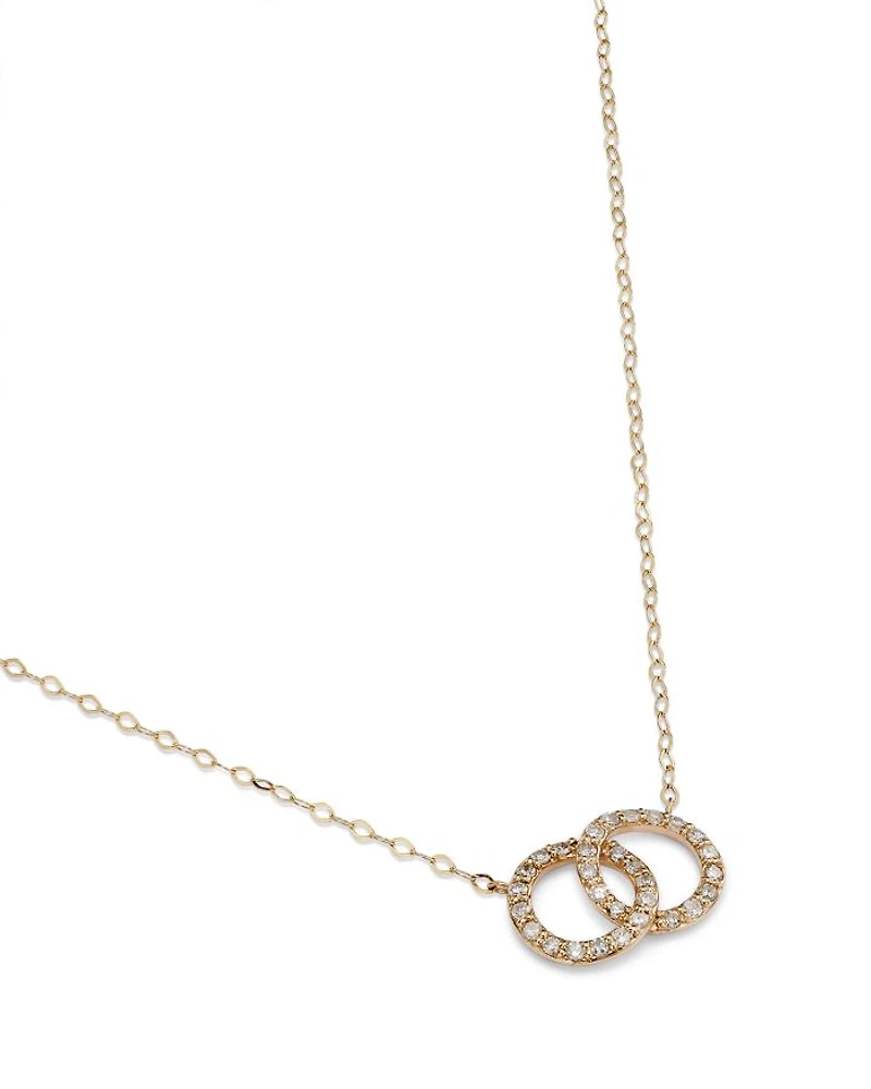 Diamond Double O Pendant Necklaces 14K Gold, 0.25 tcw each