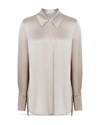 Hailey Button Front Silk Shirt