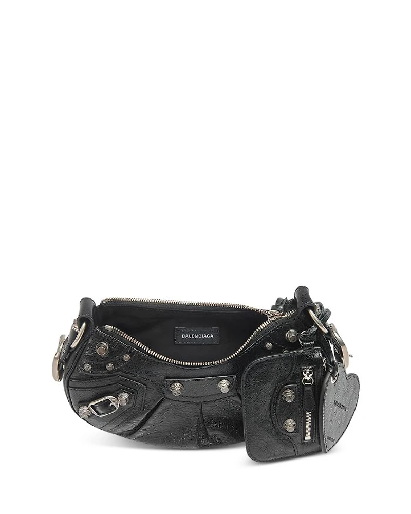 Le Cagole Xs Shoulder Bag Metallized with Leopard Print