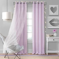 Elrene Home Fashions Aurora Kids Room Darkening Layered Sheer Curtain Panel