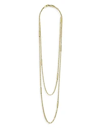 18K Gold Superfine Caviar Station Chain Necklace, 32"