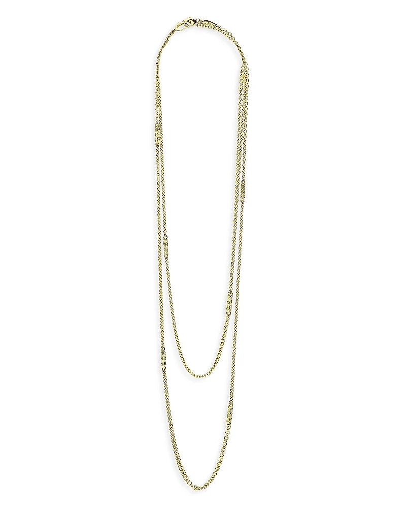 Lagos 18K Gold Superfine Caviar Station Chain Necklace, 32