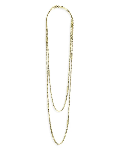Lagos 18K Gold Superfine Caviar Station Chain Necklace, 32
