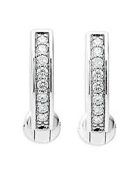 Lagos Sterling Silver Caviar Spark Diamond Huggie Hoop Earrings