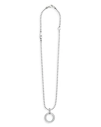 Sterling Silver Caviar Spark Diamond Circle Bead Chain Pendant Necklace, 16-18"