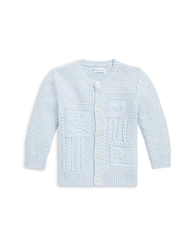 Boys' Contrast Knit Organic Cotton Cardigan - Baby
