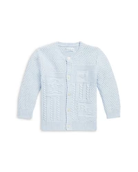 Boys' Contrast Knit Organic Cotton Cardigan - Baby