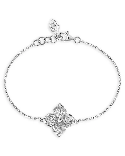 Piranesi 18K White Gold Oro Flower Diamond Link Bracelet