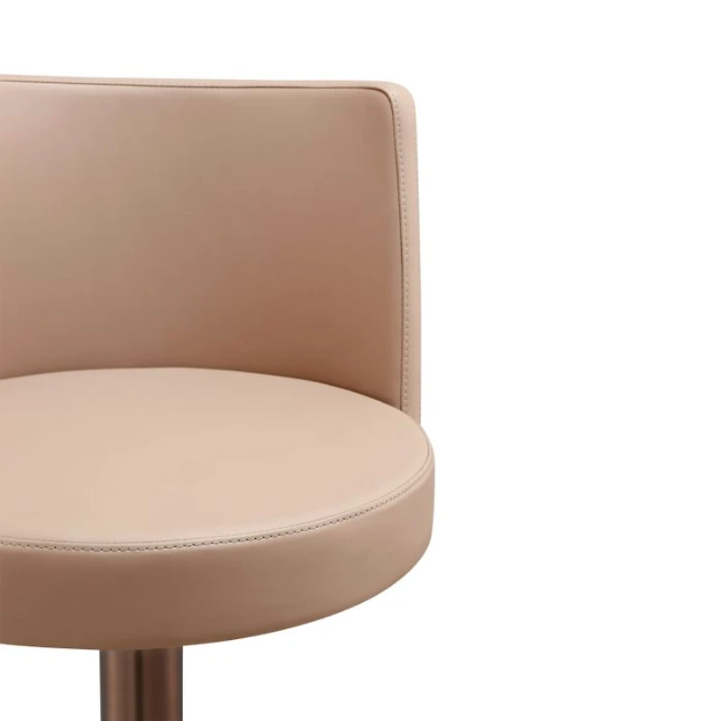 Loosha Cafe Au Lait Performance Faux Leather Adjustable Stool