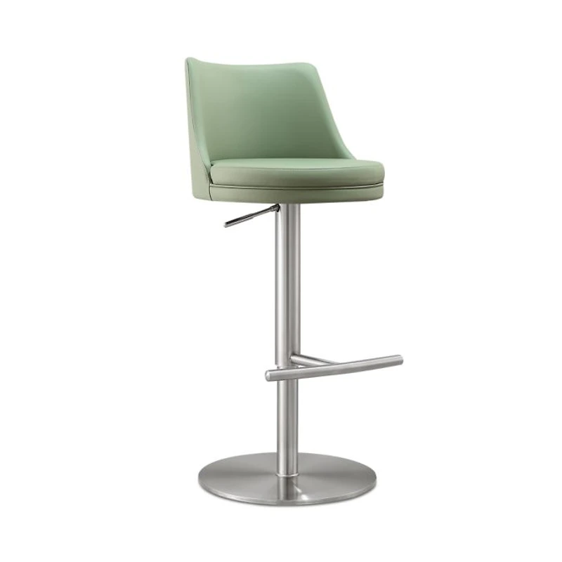 Reagan Performance Faux Leather Silver Adjustable Stool