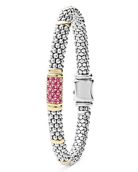 Sterling Silver & 18K Gold Signature Caviar Sapphire Station Bracelet