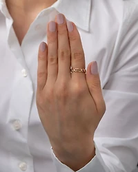 14K Yellow Gold Figaro Link Ring