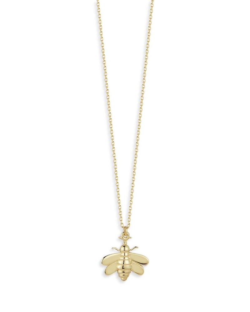 Bee Necklace in 14K Yellow Gold, 17"