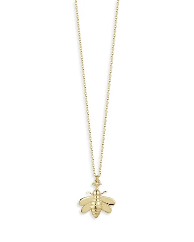 Bee Necklace in 14K Yellow Gold, 17"