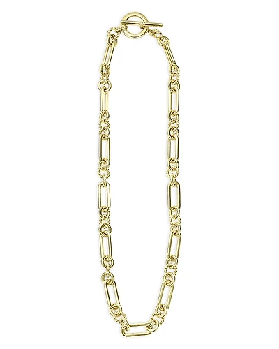 Lagos 18K Yellow Gold Signature Caviar Toggle Chain Necklace, 18