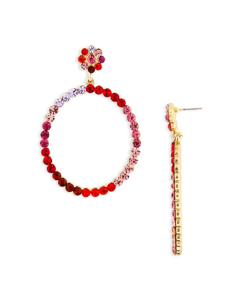 Multicolor Hoop Drop Earrings - Exclusive