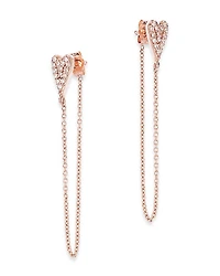 Bloomingdale's Fine Collection Diamond Heart Cluster Chain Earrings